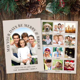 Merry Bright  Year In Review Arch Photo Christmas Holiday Card