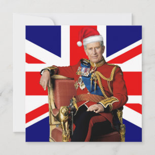 Merry British Christmas King Charles III Holiday Card