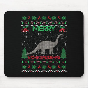 Merry Brontosaurus Xmas Gift Ugly Brontosaurus Chr Mouse Mat