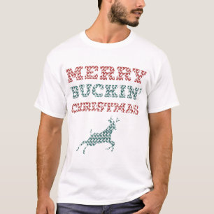 Merry buckin christmas redneck costume reindeer de T-Shirt