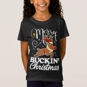 Merry Buckin' Christmas Reindeer Deer T-Shirt