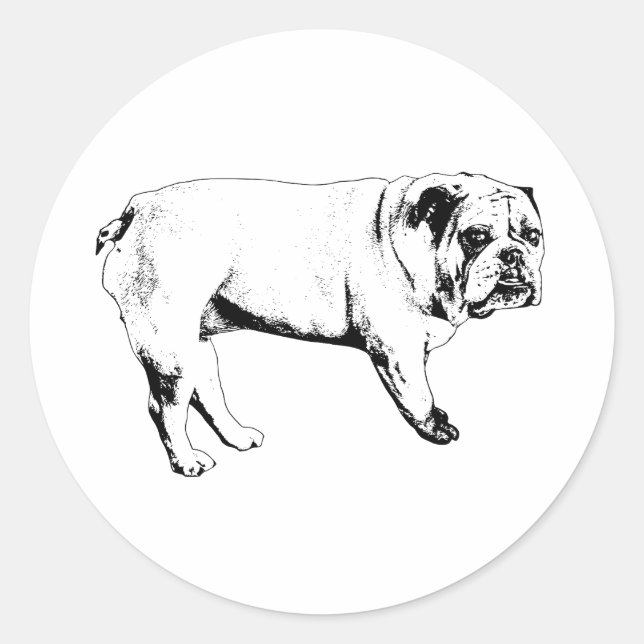Merry Bulldog Sticker (Front)