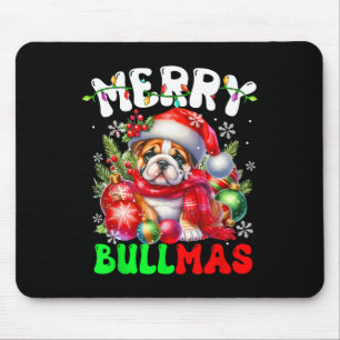 Merry Bullmas Santa Bulldog Christmas Decorating C Mouse Mat