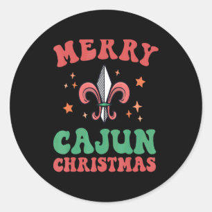 Merry Cajun Christmas Southern Louisiana Xmas New  Classic Round Sticker