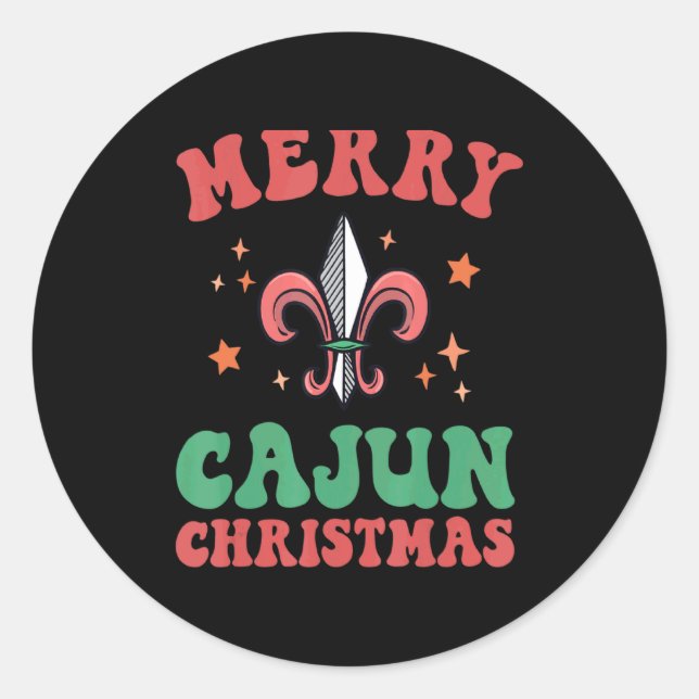 Merry Cajun Christmas Southern Louisiana Xmas New  Classic Round Sticker (Front)