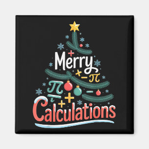 Merry Calculations Funny Math Teacher Christmas Magnet