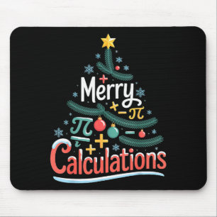 Merry Calculations Funny Math Teacher Christmas  Mouse Mat