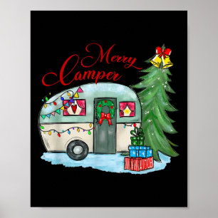 Merry Camper Christmas Santa Camper Camng Truck Xm Poster