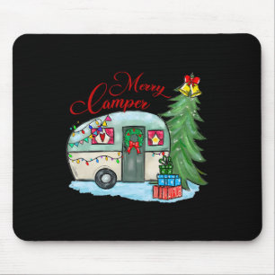 Merry Camper Christmas Santa Camper Camping Truck Mouse Mat