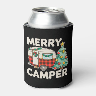 Merry Camper Vintage Christmas Tree Decor Xmas Can Cooler