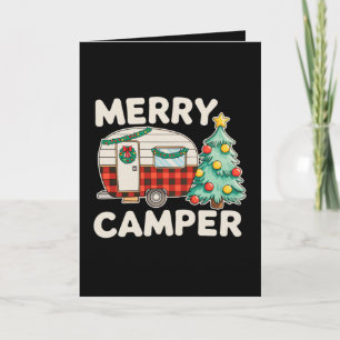 Merry Camper Vintage Christmas Tree Decor Xmas Card