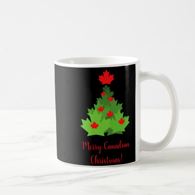 Merry Canadian Maple Leaf Flag Christmas  Coffee Mug (Right)