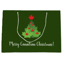 Merry Canadian Maple Leaf Flag Christmas