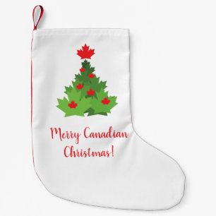 Merry Canadian Maple Leaf Flag Christmas Small Christmas Stocking