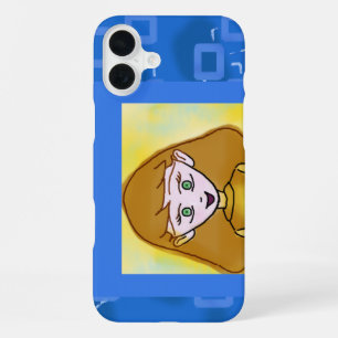 Merry Cartoon Blue Geometric Phone Case