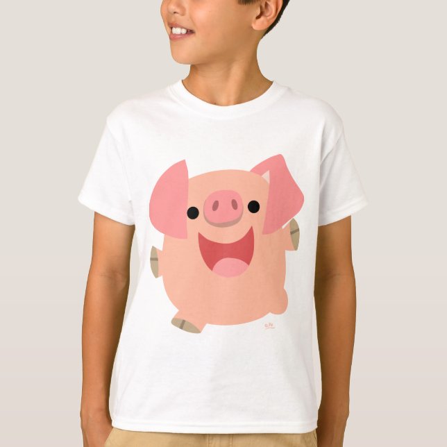Merry Cartoon Pig children T-shirt (Front)