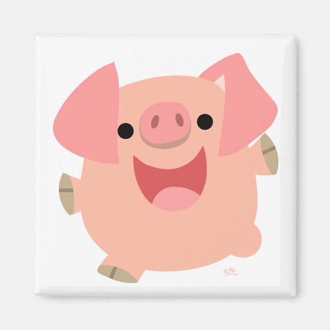 Merry Cartoon Pig magnet (Front)