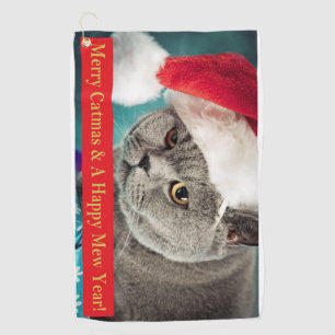 Merry Catmas and A Happy Mew Year! Golf Towel