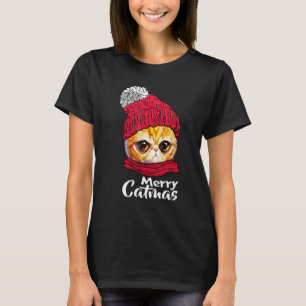 Merry Catmas Cat Christmas Santa Hat Xmas Pajama C T-Shirt