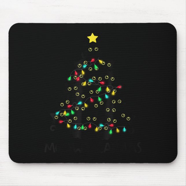 Merry Catmas Cat Christmas Tree Kids Girls Boys Me Mouse Mat (Front)