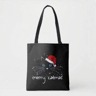 MERRY CATMAS Cat Christmas Tree Meme Tote Bag