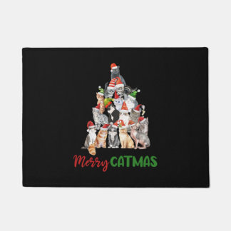 Merry Catmas Cat Lovers Christmas Doormat