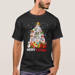 Merry Catmas  Cat Mum Cat Dad Christmas Ragdoll Ca T-Shirt