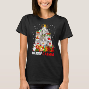 Merry Catmas  Cat Mum Cat Dad Christmas Ragdoll Ca T-Shirt