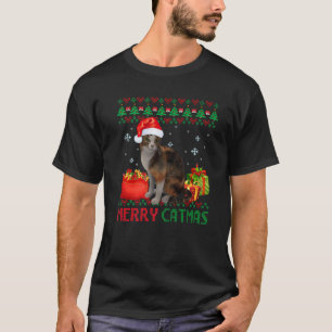 Merry Catmas Cat Ugly Christmas Abyssinian Mum Dad T-Shirt