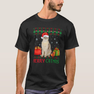 Merry Catmas Cat Ugly Christmas Burmilla Mum Dad T-Shirt