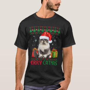 Merry Catmas Cat Ugly Christmas Shorthair Exotic C T-Shirt