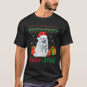 Merry Catmas Cat Ugly Christmas Turkish Angora Mom T-Shirt