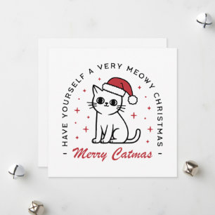 Merry Catmas Christmas cat aesthetic Holiday Card