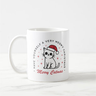 Merry Catmas Christmas cat mum lady quotes Coffee Mug