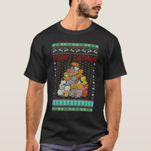 Merry Catmas Christmas Cat Tree Kitten X Mas Tree T-Shirt