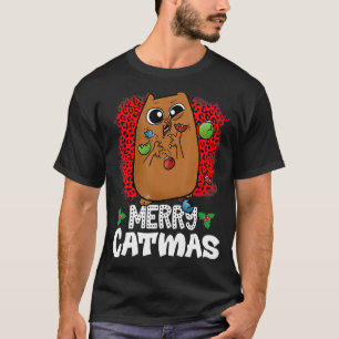 Merry Catmas Christmas Kids Boys Women Xmas Cat T-Shirt