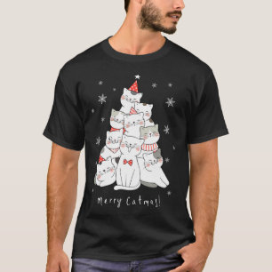 Merry Catmas Christmas Tree Winter Cats Santa Cat  T-Shirt