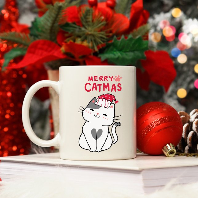 Merry Catmas Cute Cat Christmas  Coffee Mug (Creator Uploaded)