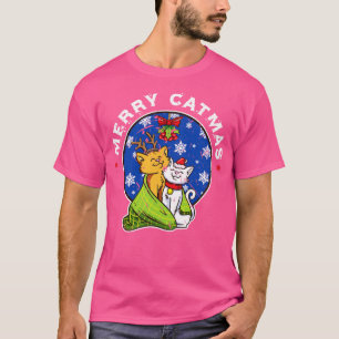 Merry Catmas Cute Cats Couple Christmas T-Shirt