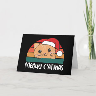 Merry Catmas Funny Cat Christmas Pun Holiday Card