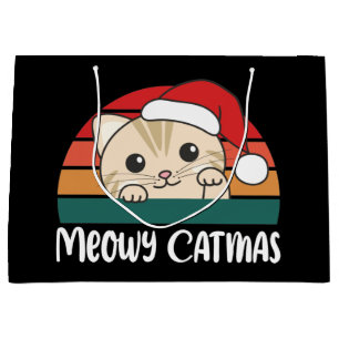 Merry Catmas Funny Cat Christmas Pun Large Gift Ba Bag