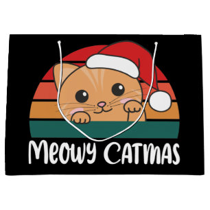Merry Catmas Funny Cat Christmas Pun Large Gift Ba Bag