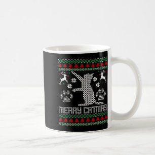 Merry Catmas Funny Cat Christmas Ugly Sweater Men  Coffee Mug