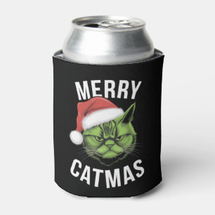 Merry Catmas Funny Cat Lovers Christmas  Can Cooler