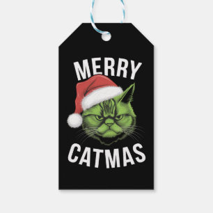 Merry Catmas Funny Cat Lovers Christmas  Gift Tags