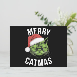 Merry Catmas Funny Cat Lovers Christmas Holiday Card