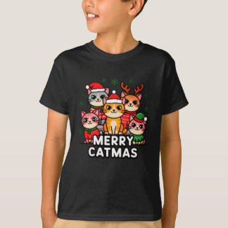 Merry Catmas Funny Christmas Boys’ T-Shirt