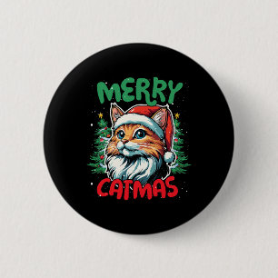Merry Catmas Funny Christmas Duck Lover 6 Cm Round Badge