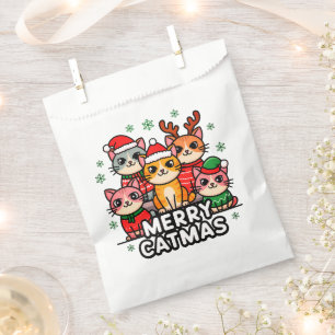 Merry Catmas Funny Christmas Favour Bags