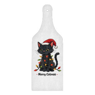 Merry Catmas Funny Christmas Feline Cat Lover Cutting Board